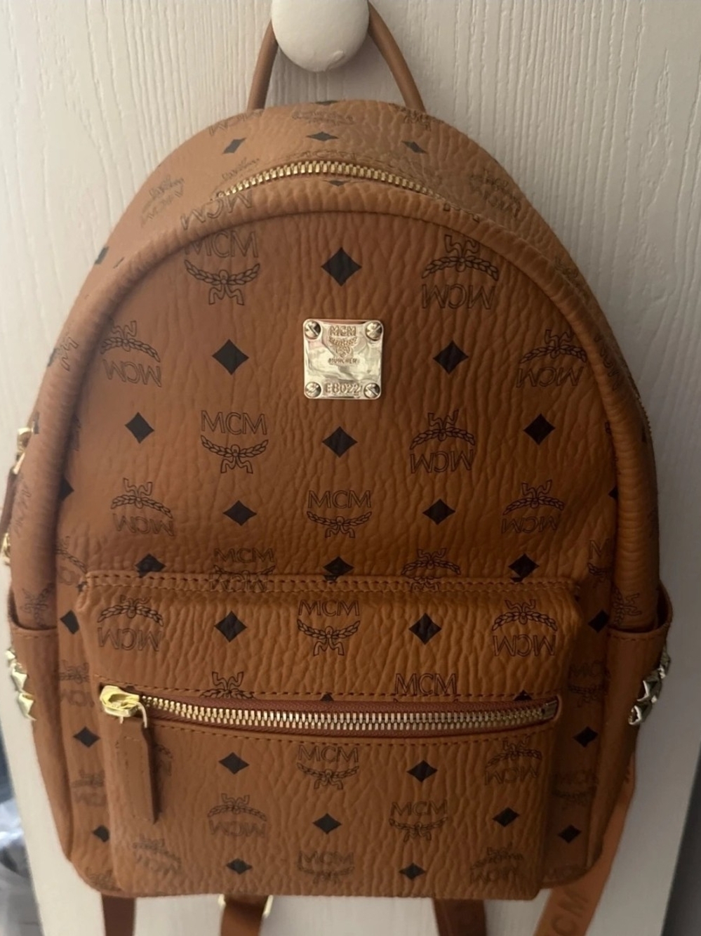 Authentic MCM Stark Side Studs Backpack in Visetos